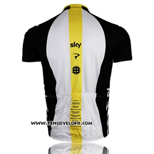 2014 Maillot Ciclismo Sky Noir et Jaune Manches Courtes et Cuissard